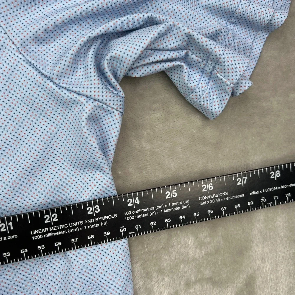 Adidas Golf Polo Shirt Mens XL Blue Micro Dot Stretch‎ Performance Short Sleeve